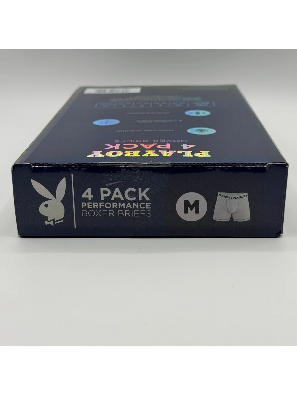 Playboy 4 Pack Performance Moisture Wicking Red Black Men's Medium Boxer Briefs